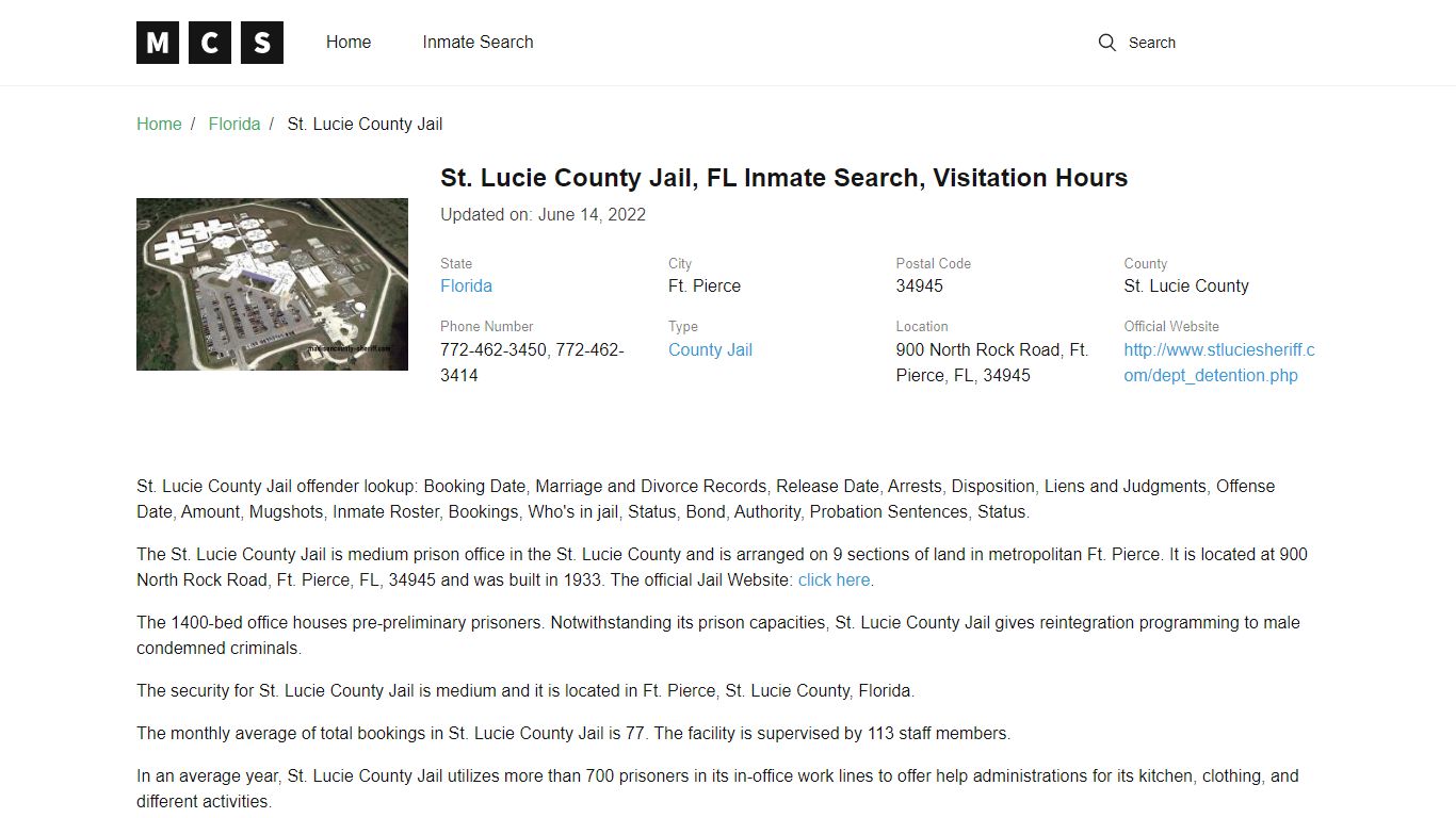 St. Lucie County, FL Jail Inmates Search, Visitation Rules